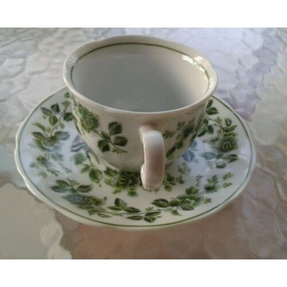 Tamayo China Porcelain Teacup and Saucer Set, Rose Vine Design - Picture 4 of 12